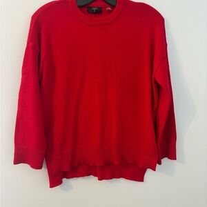 Tahari Vibrant Red Crew Neck Sweater